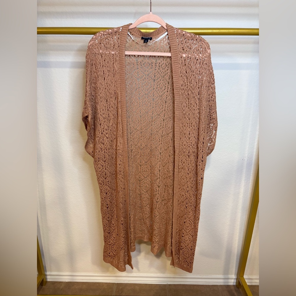 Torrid Tan camel brown knit duster cardigan size 1/2, 1x-2x